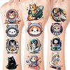 80 PCS Space Cats Temporary Tattoos for Party Supplies, Temporary Tattoo Stickers for Birthday Parties, Cat Tattoos Party Favor Activities, Waterproof Temporary Tattoos. (Cat 80PCS)
