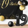 Happy 19th Birthday Balloons Black Set Decor - Cheers to 19 Years Old Party Theme Garland Banner Backdrop Decorations For Women and Men Supplies