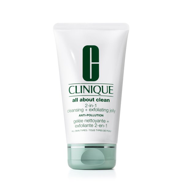 Clinique All About Clean 2-in-1 Cleansing + Exfoliating Jelly, Face Cleanser & Exfoliator With Salicylic Acid For All Skin Types, 5 fl. oz.