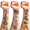 Generic 96PCS Knight Temporary Tattoos Medieval Birthday Party Supplies Favors Decorations Super Cute Fake Tattoos Stickers for Boys Girls School Classroom Rewards Gifts Ideal Halloween