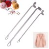 Katech 7 pcs Latch Crochet Hooks Sewing Needles DIY Weave Knitting Tools for Revamping Sweater or Socks