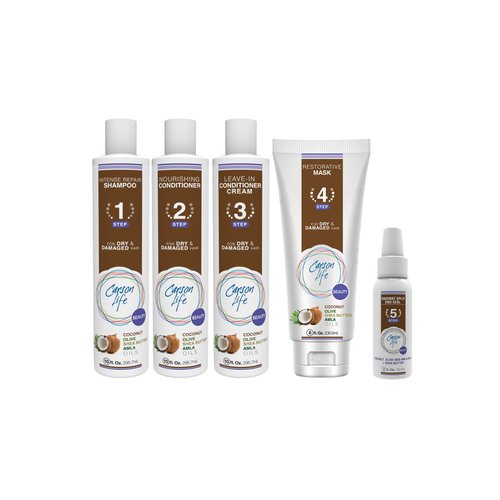 Carson Life Hair Restorative Mask - Repair Conditioner for Color Treated Hair - Controls Frizz - Sulfate and Paraben Free - Made with Coconut, Olive and Amla Oils - Shea Butter For Dry or Damage Hair