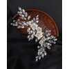Rumtock White Flower Hair Comb for Wedding Brides Women Hair Piece Jewelry Handmade Boho Hair Accessories (Silver)