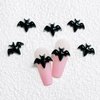 30Pcs Black Halloween Bat Nail Charms 3D Resin Black Bat Art Supplies for Acrylic Nails Halloween Design Cute Bat Nail Gems and Charms Nail Jewelry for Women DIY Nail Decoration Accessories