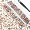 2000 Pcs Champagne Crystal Rhinestones Bulk for Crafting 6 Sizes Flatback Nail Rhinestones Round Bedazzling Nail Gems with Tweezer Picking Pen for Nail Art Makeup Clothes Shoes DIY