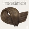 Full Shine Genius Weft Human Hair Extensions Hand Tied Weft Hair Extensions Ombre Hair Extensions Sew In Balayage Darkest Brown To Light Brown Mix Darkest Brown Soft Straight Human Hair 16 Inch 50G