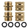 M MINGLE Garden Hose Adapter, Male to Male, Female to Female, 3/4 Inch Brass Connector, 4-Pack with Extra 4 Washers