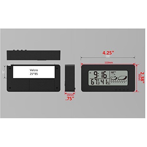 TecScan FUNcaster Barometer Ambient Weather Clock for Golf Cart, Boat, Home, Office Easy to See Time, Temp, Humidity, & Forecast