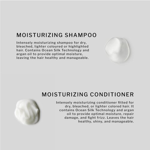 Sachajuan Moisturizing Shampoo and Conditioner Set with Heat Protectant - Ocean Silk Technology and Argan Oil For Optimal Moisture, Repair Damage, and Frizz Control - Set of 3 (8.4 oz)