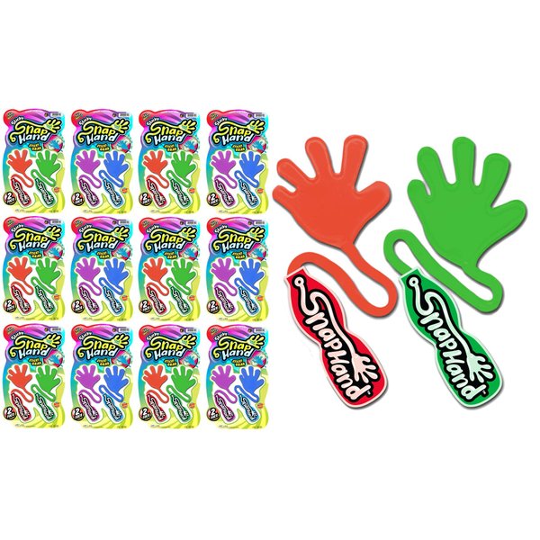 JA-RU Super Stretchy Sticky Hand Fidget Toy (12 Pack, 24 Sticky Hands) Sticky Slap Hand for Kids & Adults. Bulk Party Favors Goodie Bag Birthday Gifts Easter Basket Stuffers Classroom Prizes. 315-12s