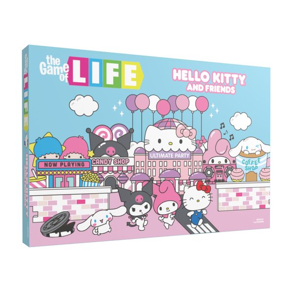 The Game of Life: Hello Kitty and Friends Board Game, Collect Apples and Buy Bows on The Way to The Ultimate Party, Play as Hello Kitty, Kuromi, & More, Officially Licensed Collectible & Merchandise
