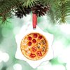 Madcolitote Vegan Pizza Christmas Tree Ornaments Funny Food Pizza Christmas Ornaments 2024 Gifts for Women Friends Xmas Tree Pendant Home Birthday Party Decoration 3 Inch
