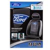 Plasticolor 008625R01 Ford Deluxe Seat Cover Embrodired Logo High Contrast Stitching Premium 3 Piece Sideless Car Truck or SUV Seatcover with Cargo Pocket, Black