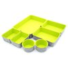 Welaxy Drawer organizers bins felt trays desk storage bins dividers small drawers for office supplies closet cabinet socks makeup holder Back to School 7-piece Pack (Green)