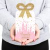 Big Dot of Happiness Little Princess Crown - Square Favor Gift Boxes - Pink and Gold Princess Baby Shower or Birthday Party Bow Boxes - Set of 12