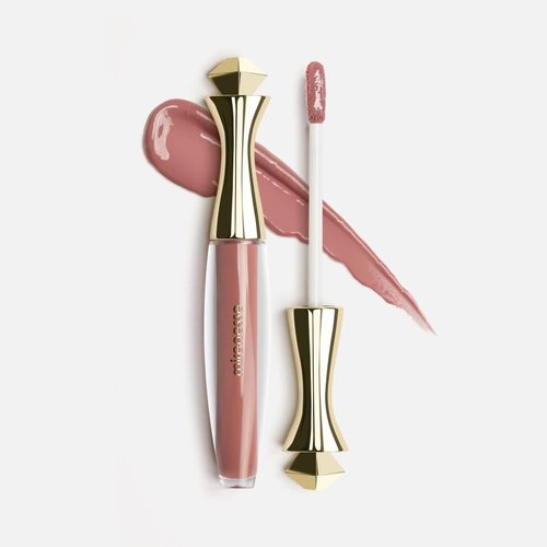 Mirenesse Velvet Lip Gloss Plumper, 3 in 1 Instantly Plumps with Vitamin C + Vitamin E and Vinyl Shine, Vegan and Toxin Free, 74 Exposed .15 oz Full Size