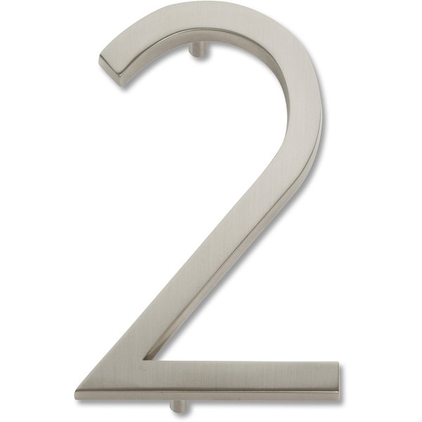 Atlas Homewares AVN2-BRN Modern Avalon House Number, Two, Brushed Nickel