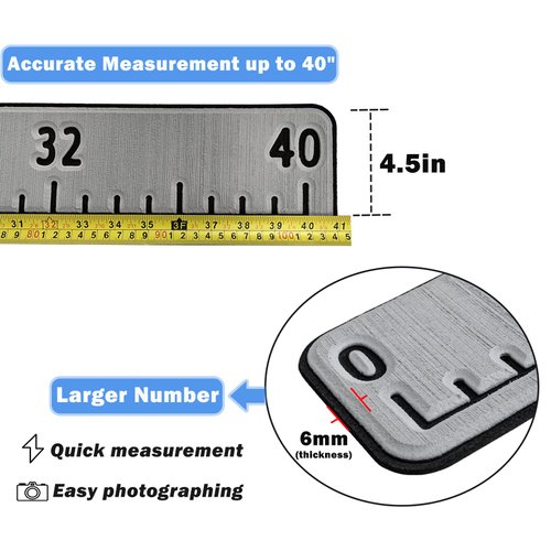 Fish Ruler for Boat 40in EVA Foam Fish Measuring Ruler with Self-Adhesive Backing for Fishing Kayaks Accessories, Fish Ruler Measurement Sticker Tool for Fish Boat (40" Fish Ruler)