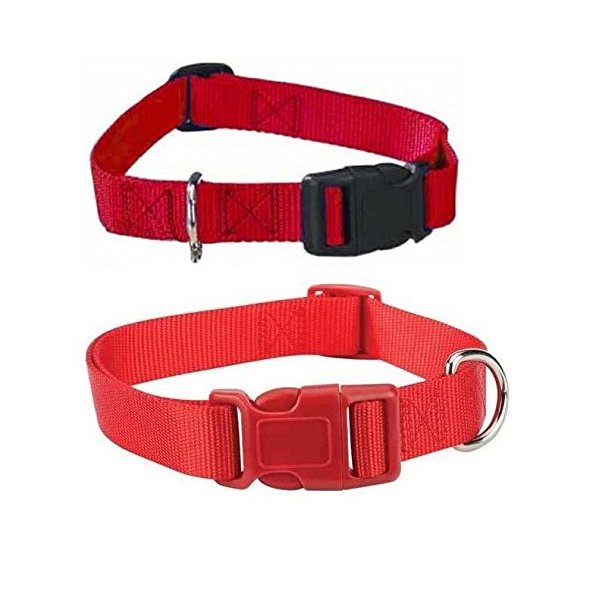 Zack & Zoey RED Dog Collar Bulk LOT Packs 4 Sizes Nylon Litter Band Puppy Rescue Shelter(XSmall - 6 to 10 Inch 5 Collars)