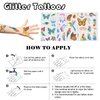 duahappy 100 Pcs Cartoon Butterfly Glitter Temporary Tattoos for Kids, Bohemia Waterproof Temporary Tattoo, Kid Face Fake Tattoo Stickers, Girls Theme Party Butterflies Tattoos Gifts Favors