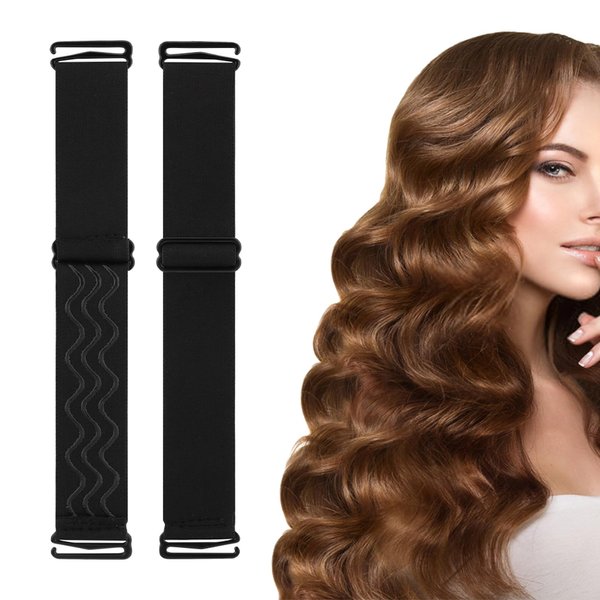 Equivira 2Pcs Black Adjustable Elastic Band for Wigs Removable Elastic Wig Strap for Glueless Wig Non Slip Wig Grip Band Wig Straps Accessories for Sewing Making Wigs