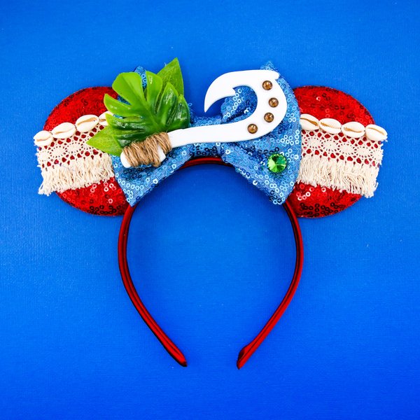 Moana Hook Mouse Ears, Mickey Ears Headband, Stitch Hawaii Ears