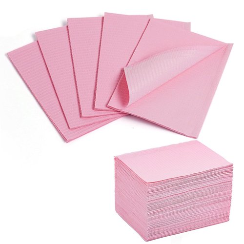 Makartt Disposable Nail Mats, 50Pcs Pink Fordable Nail Paper Towels for Table Acrylic Nail Practice Sheet 3 Ply Waterproof Nail Art Table Mats Clean Pads for Salon Manicure Tattoo