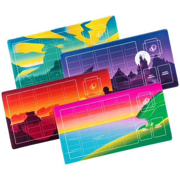 Doomlings Playmats, 4 Individual Player Mats Card Game - Includes 4 Unique Designs 11" x 22"