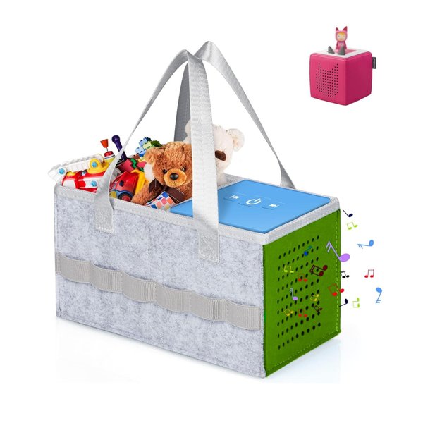 Storage Bag for Tonies Starter Set（Green+Light Grey