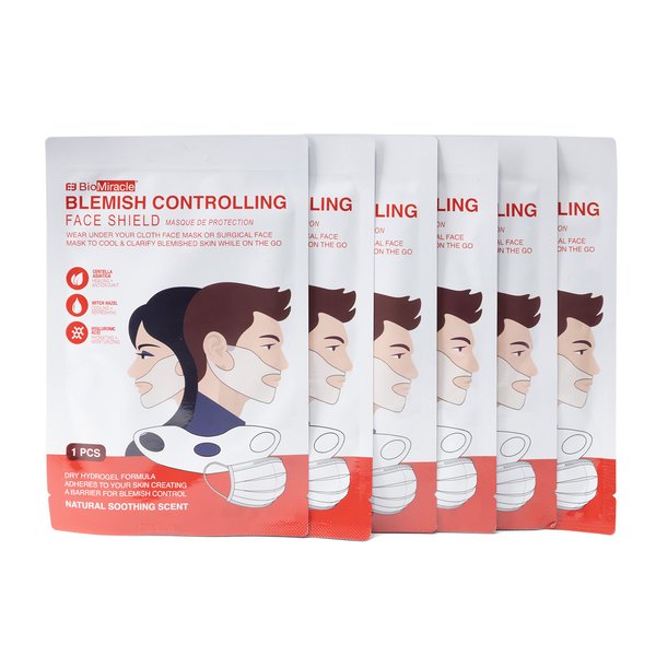 BioMiracle Blemish Controlling Face Mask, Hydrating Facial Masks For Skin Care, Moisturizing Sheet Masks For Face (6 Pack)