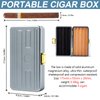 Elegant Cigar Box with Spanish Cedar Tray for Men and Women - Portable Cigar Case Travel Bag (Grey)