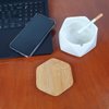 Jeuristic Ashtrays for Cigarettes Geometric Ash Tray - Premium Ceramic Cool Ashtrays Gifts for Smokers Home Ashtrays Indoor Outdoor Patio Retro Desktop Decor Unique Fancy Cute Ashtray with Lid White