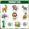 10pcs Jungle Safari Animal Balloons, Cute Jungle Theme Zoo Party Supplies Monkey Elephant Zebra Leopard Crocodile Giraffe Shaped for Birthday Party Decor (Number 1)