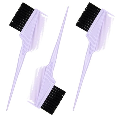Emperor Hair Dye Brushes - 3 Angled Tint Brushes with Integrated Combs - Hair Dye Brush Applicator - Hair Root Touch Up Brush - Color Brushes for Hair Salon (Lavender Purple)