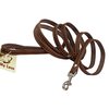 6' Long Genuine Leather Braided Dog Leash Brown 3/8" Wide for Small Dogs and Puppies