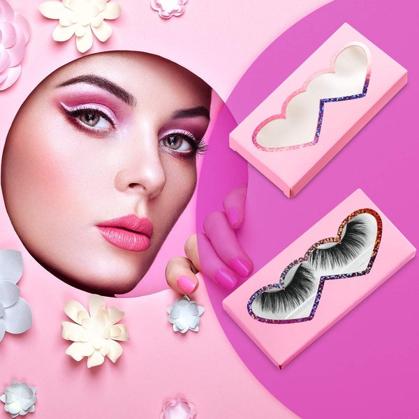 Maitys 60 Pieces Empty Eyelashes Packaging Box and Tray 30 Pieces Empty Eyelash Boxes Pink Lash Packaging Case with 30 Pieces Empty Eyelash Tray False Eyelashes Storage Container