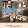 3D Puzzles for Adults - DIY Cruiser Motorcycle Model Kit with Rubber Band Engine, Functional Handlebars & Center Prop Stand - 3D Wooden Puzzle for 15 yrs Above & Adults - Eco Wood Art, 152 Pieces