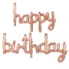 BEISHIDA Rose Gold Happy Birthday Balloons Banner 16 Inch Mylar Foil Birthday Letters Balloons Sign Reusable Material for Birthday Decorations Baby Shower Party Supplies