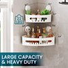 TAILI Suction Corner Shower Caddy 2 Pack, Bathroom Shower Shelf Storage Basket Wall Mounted Organizer for Shampoo, Conditioner, Plastic Shower Rack for Kitchen & Bathroom, Drill-Free Removable