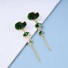 Sttiafay Vintage Green Lotus Leaf Earrings Lotus Leaf Drop Earrings Gold Long Leaf Tassel Earrings Green Flower Stud Earrings Jewelry for Women and Girls