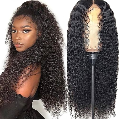 AUOCATTAIL 13x6 Frontal Swiss Lace Water Wave Lace Front Wigs Glueless Brazilian Deep Curly Human Hair Pre Plucked with Baby Hair (30 Inch)