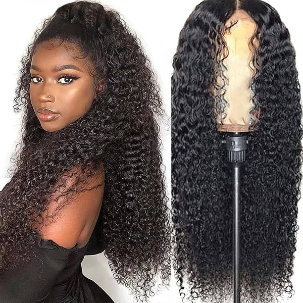 AUOCATTAIL 13x6 Frontal Swiss Lace Water Wave Lace Front Wigs Glueless Brazilian Deep Curly Human Hair Pre Plucked with Baby Hair (30 Inch)