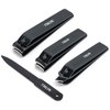 TTKLYN Nail Clippers Set - 4-Piece Stainless Steel Kit for Fingernails and Toenails, Premium Manicure Tools Suitable for Both Men and Women - Black