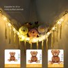 Stuffed Animal Hammock with 13LEDs Star Lights, 47in Toy Storage Macrame Hammock, Hanging Toy Net for Kids Bedroom Doll Room Corner Organizer, Battery Powered Toy Hammock with Remote(Star, L)