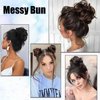 YOSILADY Messy Bun Hair Piece Human Hair Black Hair with Elastic Band Scrunchies Stretchy Fluffy Chignon Ponytail Hairpieces Updos for Women Girls (Golden Blonde, Curly)