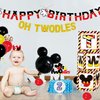 2nd Birthday Party Favors Balloon Boxes Supplies for Baby, Boys 3Pcs Black Yellow Mouse Theme Two Year Old Balloon Boxes, 'TWO' Letters Balloon Arch Kit for Party Decorations