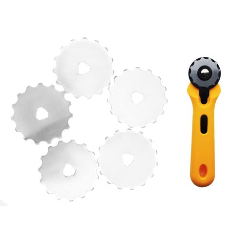 5Pcs Perforating Replacement Blades Crochet Edge Skip Blades Rotary Cutter Accessories for Crochet Edge Projects Fleece and Scrapbooking 45mm