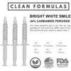 Bright White Smiles 44% Carbamide Peroxide Tooth Whitener Formula Teeth Whitening Gel Syringe Refill Pack,(3) 5ml Syringes,White