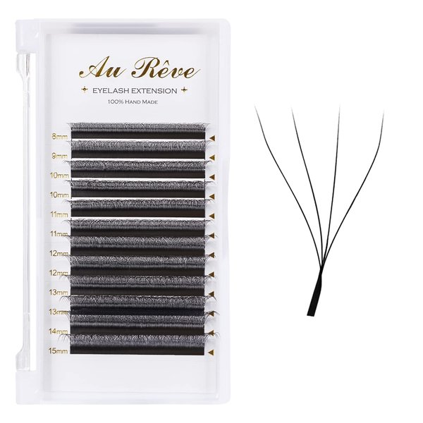 W Eyelash Extensions D Curl 0.07mm 8-15mm Mix Tray W Shaped 4D Volume Premade Fan Lashes Matte Black Cluster Easy Fans Lashes Professional Use YY Lash