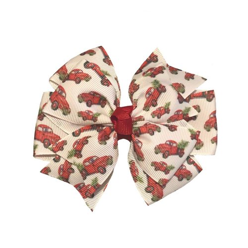 Christmas Tree Truck Pinwheel Hair Bow